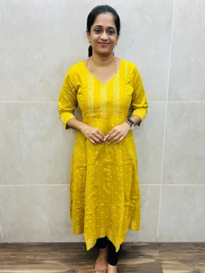 Printed Rayon top with cotton lining (Anarkali pattern)